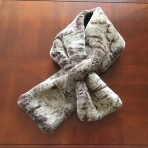 Parkhurst faux-fur pull-through scarf - brown animal print